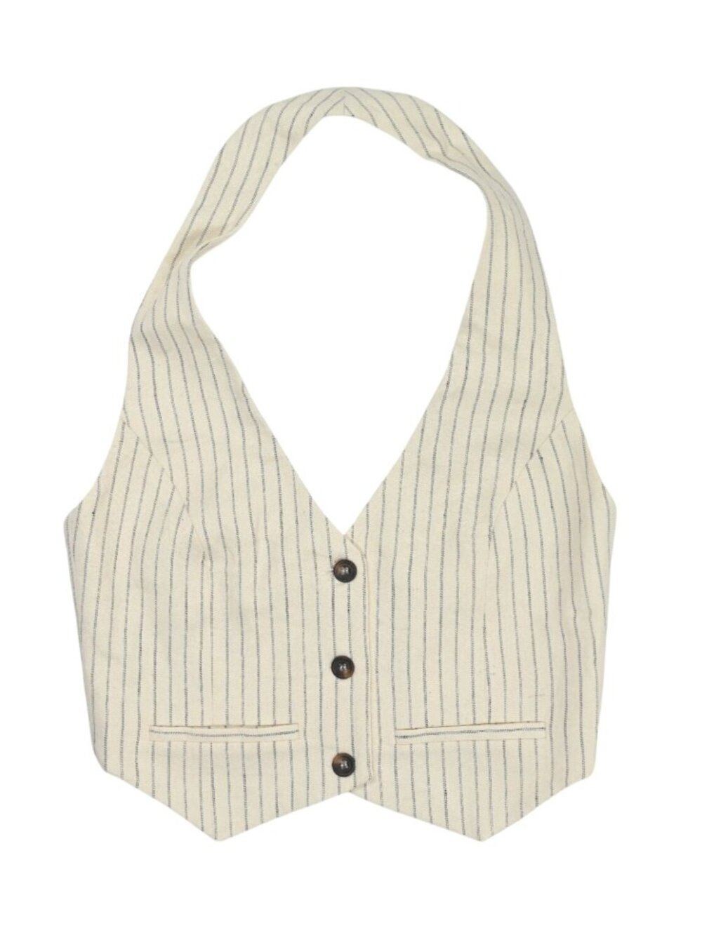 Bec & Bridge Maxine Cropped Vest in Ivory Stripe